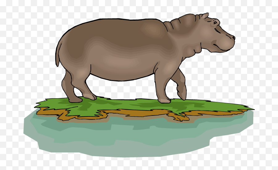 Cartoon Hippo Clipart Clipartme 2 - Drawing Of Habitat Of Hippo Emoji,Hippo Clipart