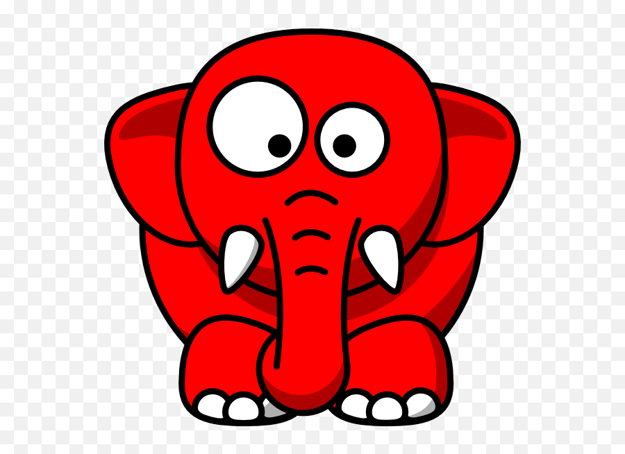 Baby Elephant Red Clip Art At Clker - Cartoon Animals Transparent Background Emoji,Baby Elephant Clipart