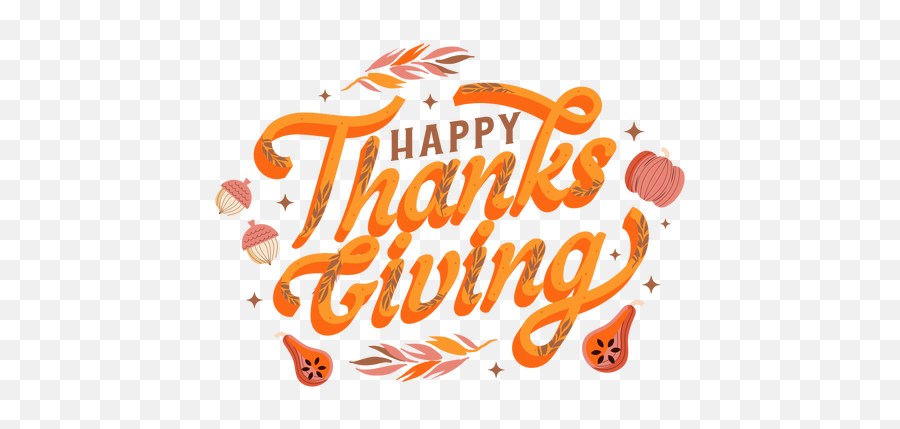 Happy Thanksgiving Pumpkin Lettering - Happy Thanksgiving Lettering Only Emoji,Thanksgiving Png