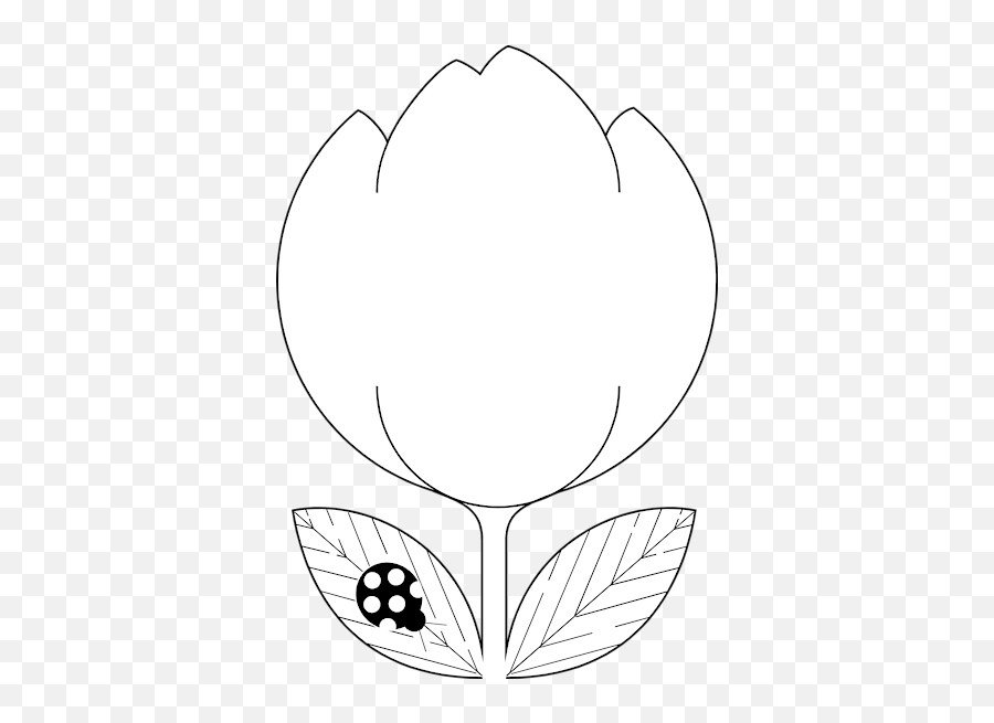 Black And White Tulip Outline - Clipart Best Emoji,Tulips Clipart Black And White