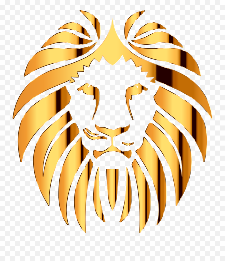 Lion Head Clipart No Background - Transparent Gold Lion Head Emoji,Lion Head Clipart