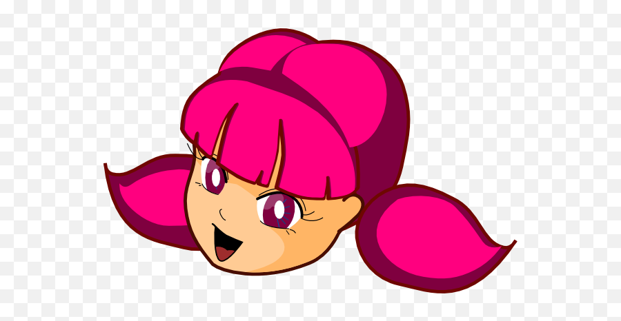 Anime Clipart Pink - Pink Hair Clip Art Emoji,Anime Clipart