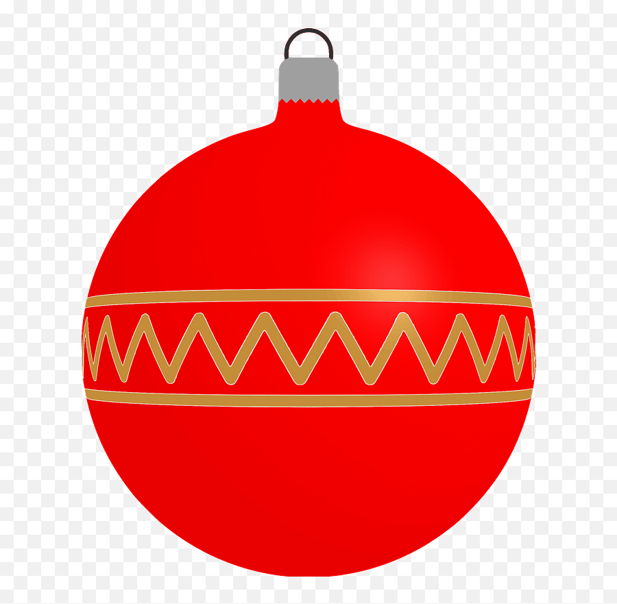 Simple Red With Zigzag Pattern Christmas Ornament Clipart - Tema Emoji,Zigzag Png
