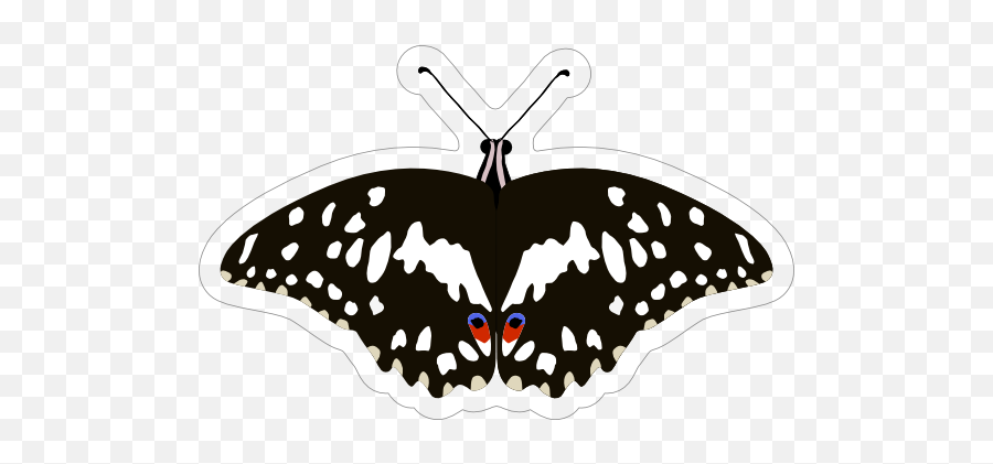 Black And White Spoted Butterfly Sticker Emoji,Moth Clipart Black And White