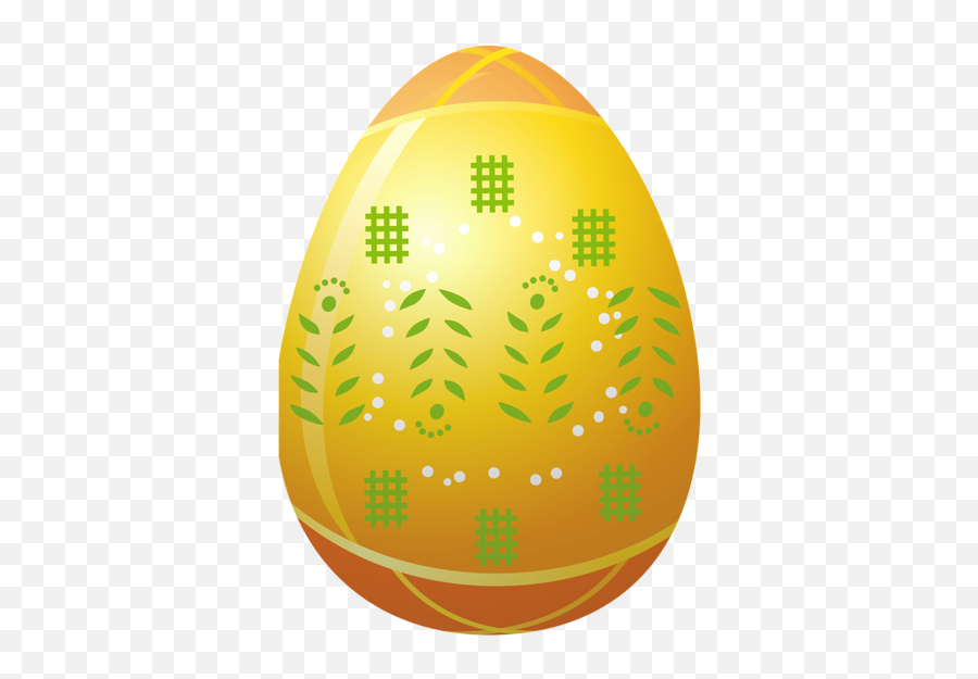 Easter Yellow Egg With Decoration Png Clipart Picture Emoji,Easter Egg Basket Clipart