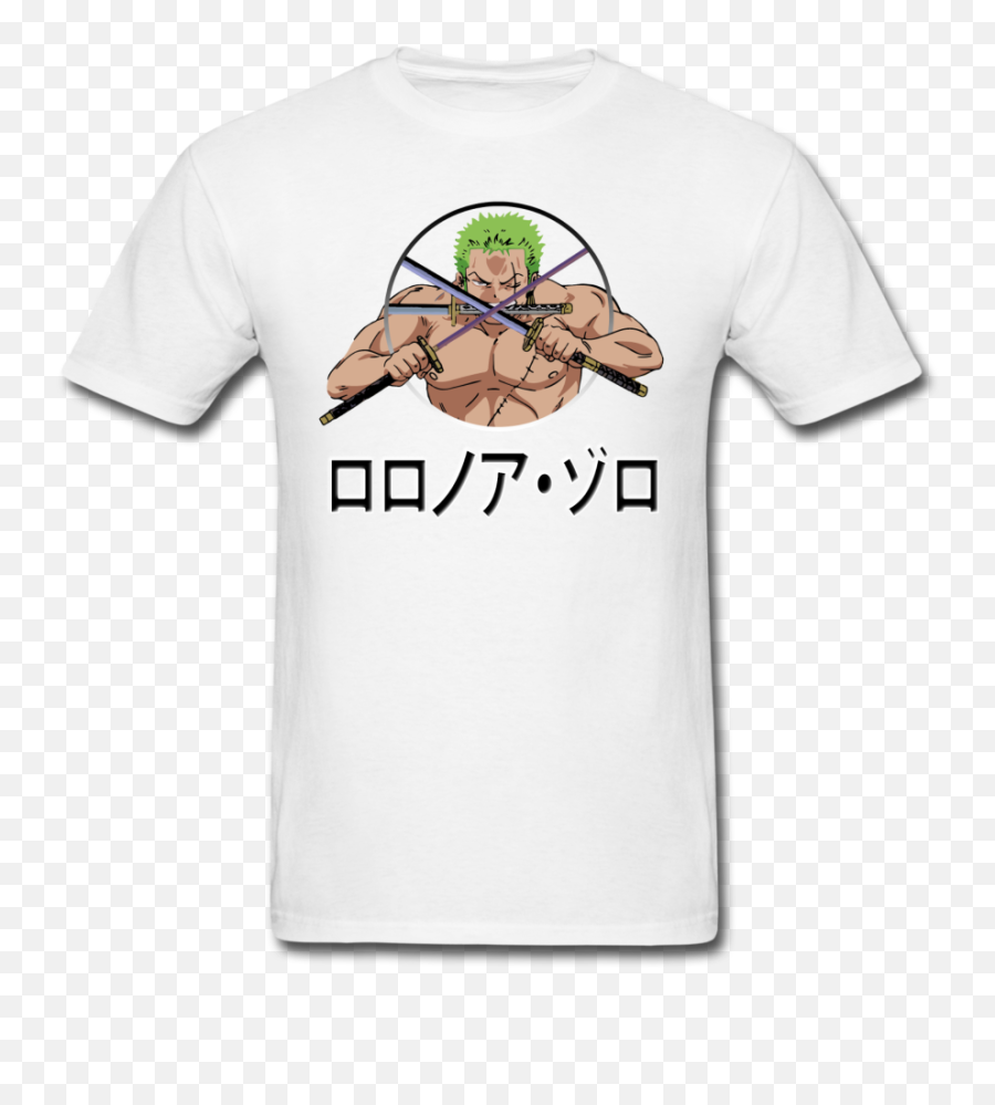 Roronoa Zoro One Piece Katakana Anime T - Shirt Emoji,Zoro Logo