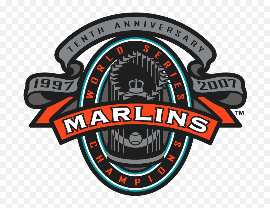 Florida Marlins Anniversary Logo - National League Nl Marlins World Series 1997 Logo Emoji,Miami Marlins Logo
