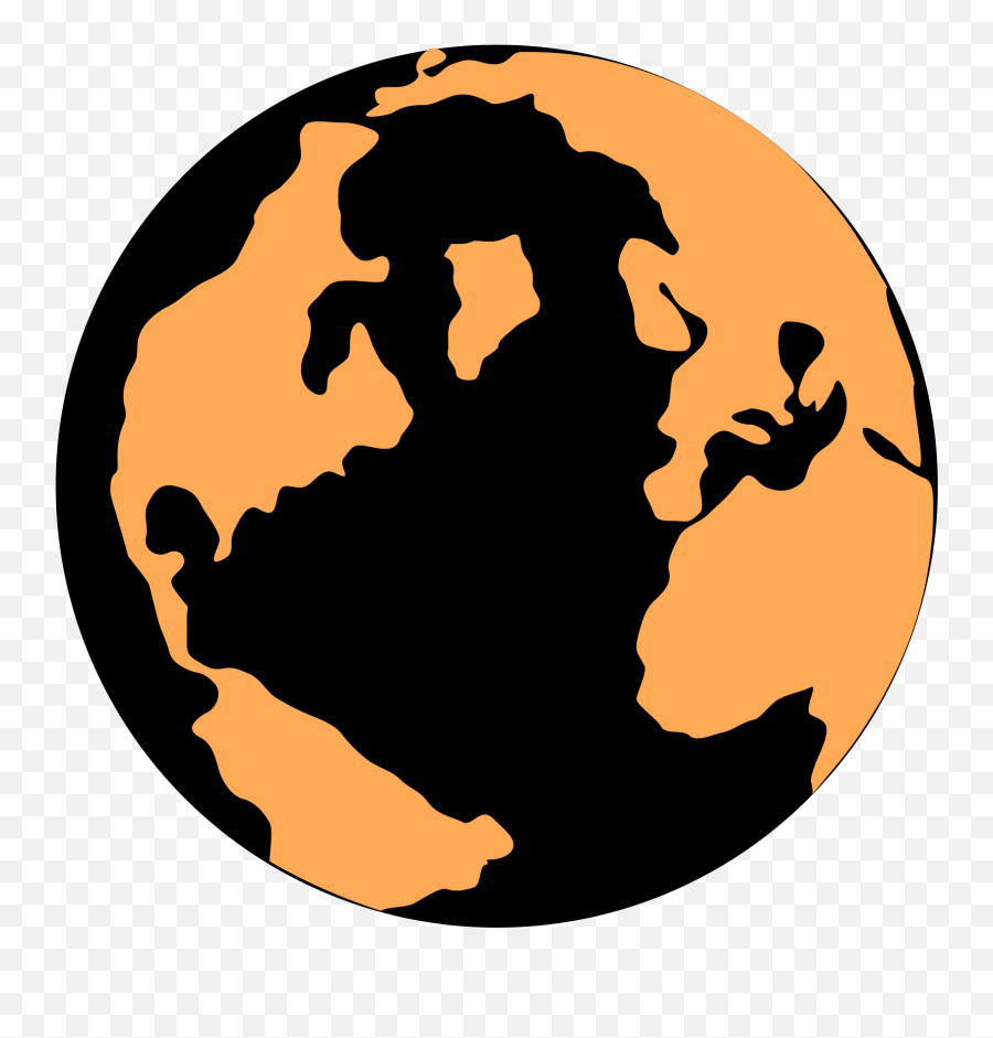 Orange And Black Globe Clip Art At - Orange And Black Globe Emoji,Globe Clipart Black And White