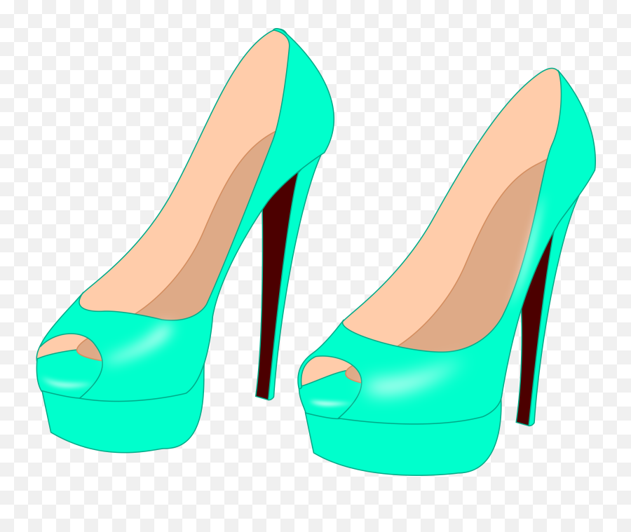 Aqua Walking Shoe Green Png Clipart - Green High Heels Clip Art Emoji,Peep Clipart