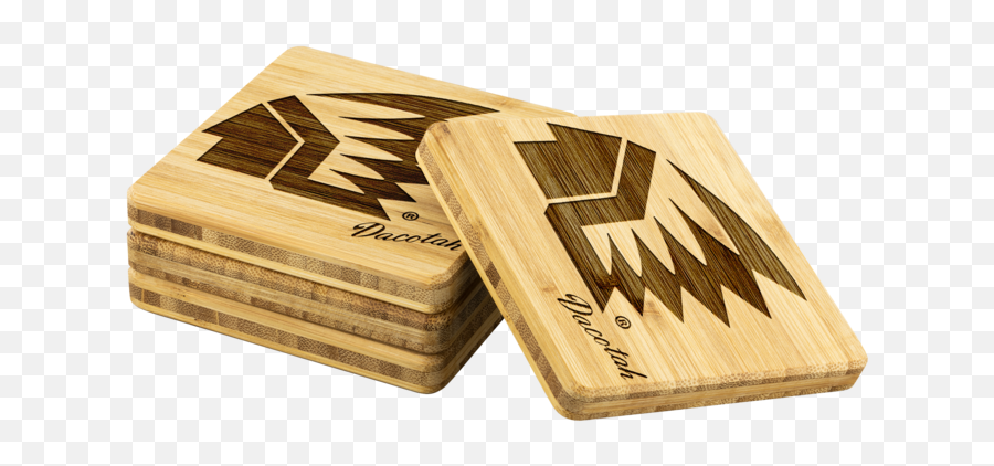 Products - Juvale Set Bamboo Wooden Coaster With Holder Emoji,Fighting Sioux Logo