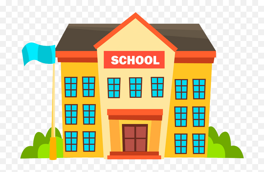 School Building Clipart - Škola Vector Emoji,College Clipart