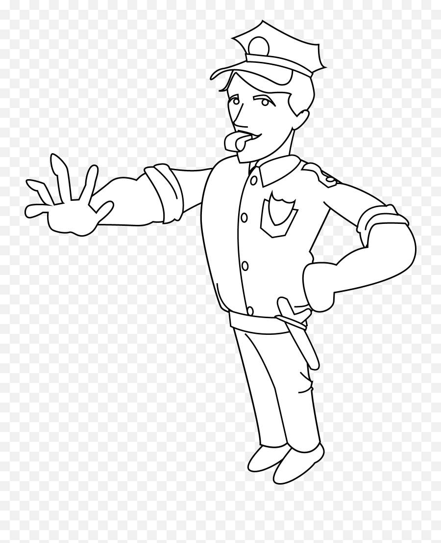 Drawing Police Officer 34 - Policeclip Art Black And White Emoji,Police Clipart