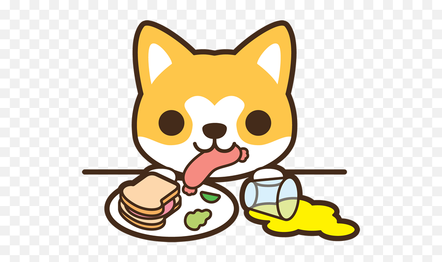 Dog Eating Food Off Table Clipart - Dog Eating Clipart Png Emoji,Eating Clipart