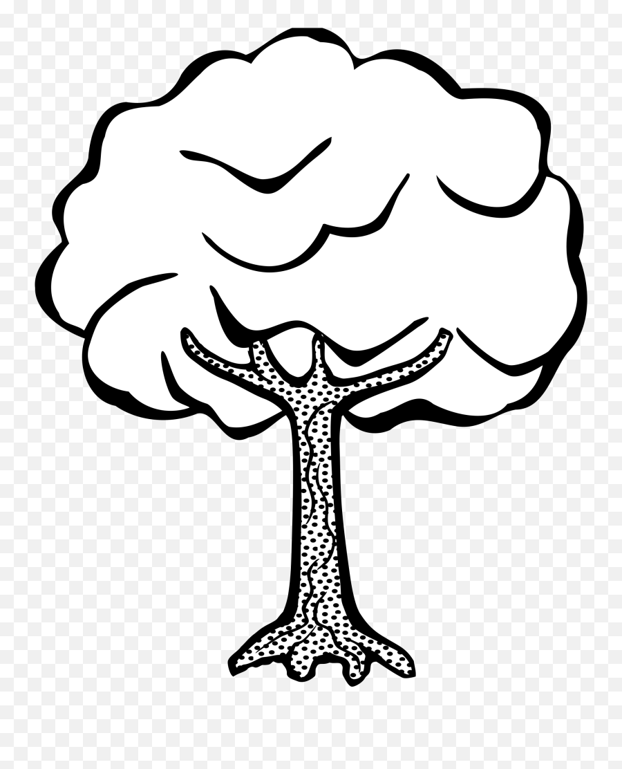 Simple Tree Clipart Black And White - Tree Clipart Black And White Emoji,Tree Clipart