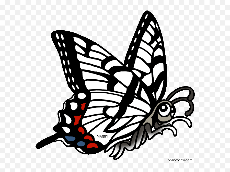 Animals Clip Art By Phillip Martin Zebra Swallowtail Butterfly Emoji,Moth Clipart Black And White
