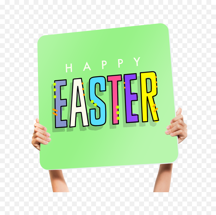 Kids Easter U2014 Fun Handheld Church Welcome Signs Made In Usa Emoji,Happy Easter Png