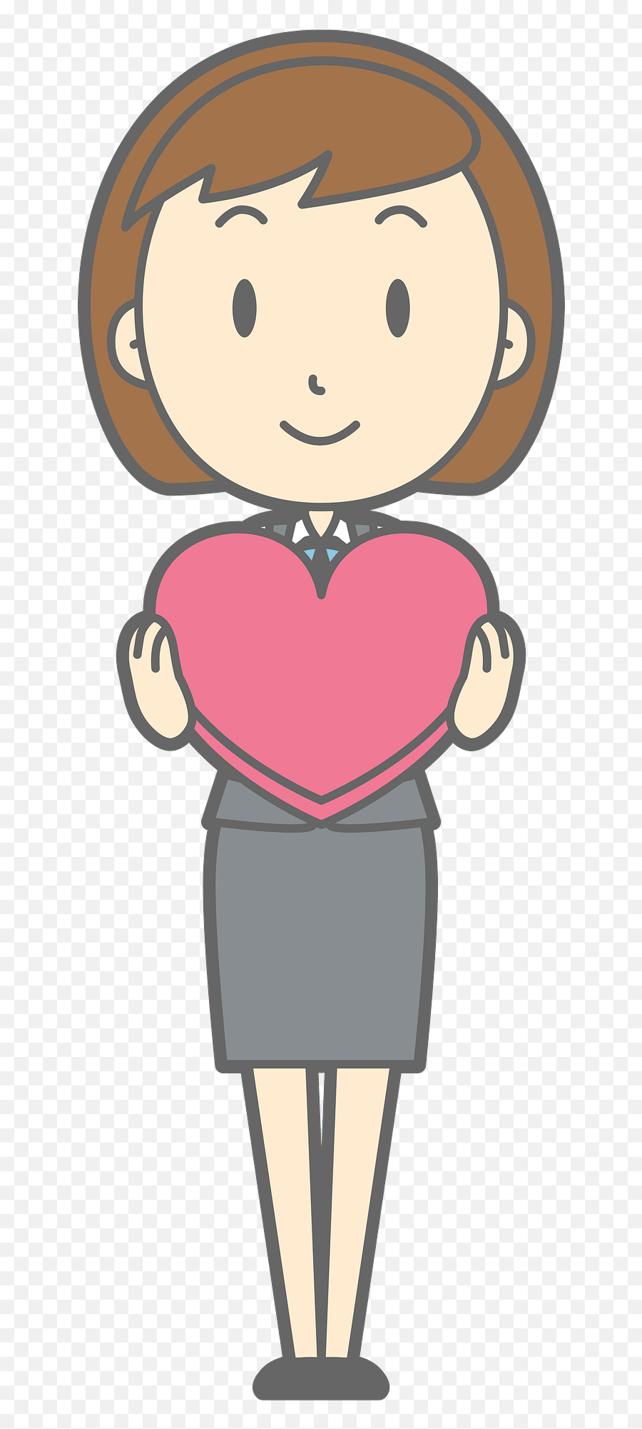 Ingrid Office Lady Is Holding A Pink Heart Clipart Free Emoji,Pink Heart Clipart