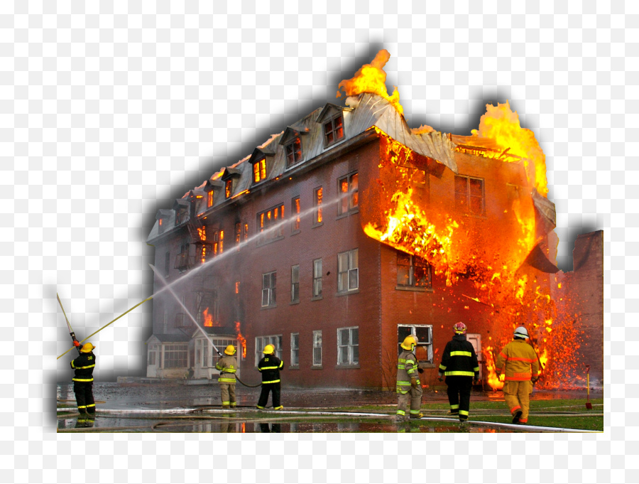 Smoke And Fire Protection - Building On Fire Transparent Building On Fire No Background Emoji,Fire Transparent