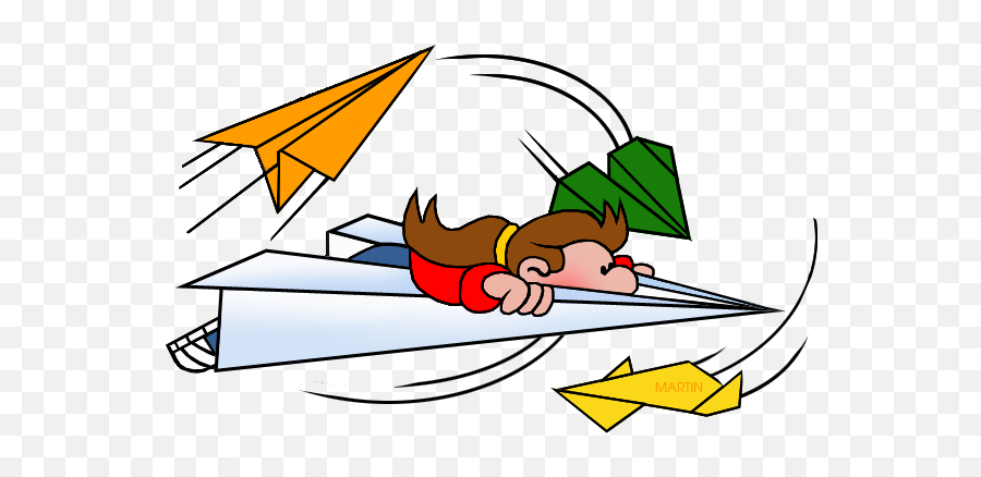 Clipart Of Paper Airplanes Science Clip - Kids With Paper Airplane Clipart Emoji,Paper Airplane Clipart