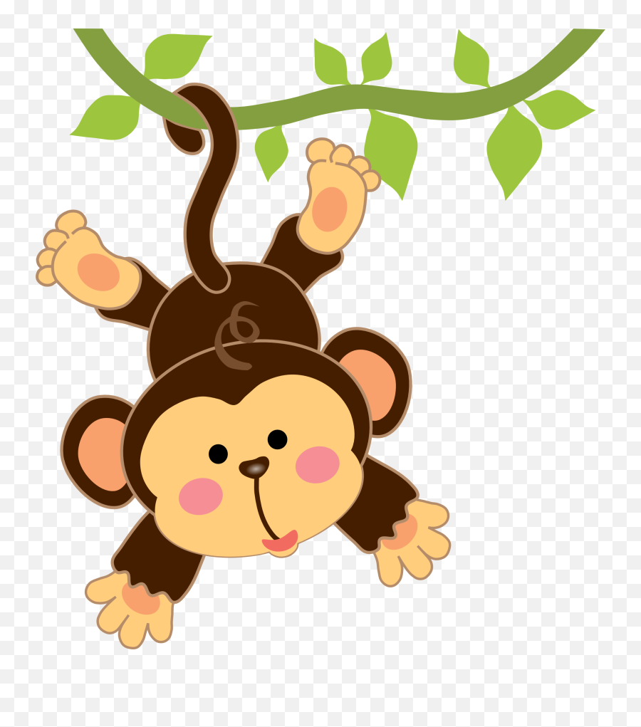 Picture - Monkey Safari Animals Clipart Emoji,Monkey Clipart Black And White