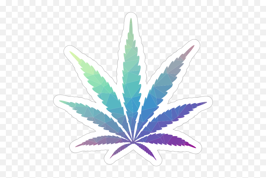 Colorful Geometric Pot Leaf Hippie Sticker - Transparent Blue Weed Leaf Emoji,Pot Leaf Png