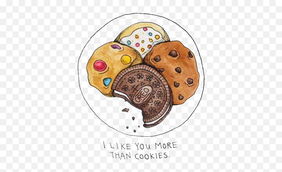Cute Cookie Png - Food Cookies Yum Transparent Cookies Cookie Drawing Emoji,Food Transparent Background