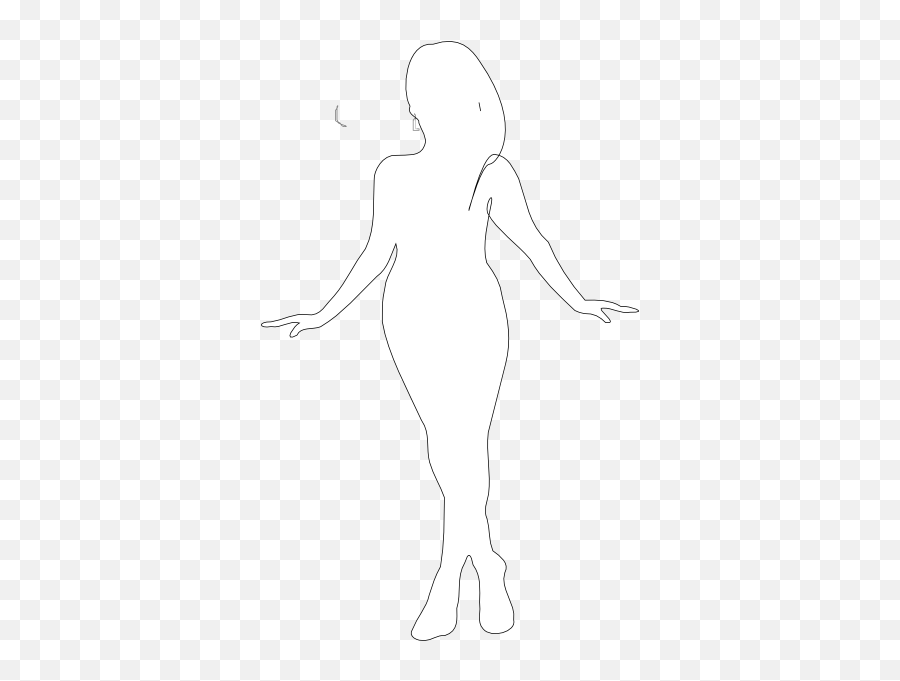 Curvy Woman Silhouette Hi Clipart - White Silhouette Girl Png Emoji,Hi Clipart