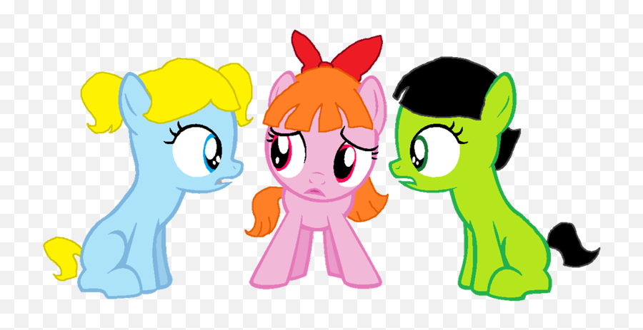 Bow Bubbles Girls - Powerpuff Girls With My Little Pony Emoji,Powerpuff Girls Transparent