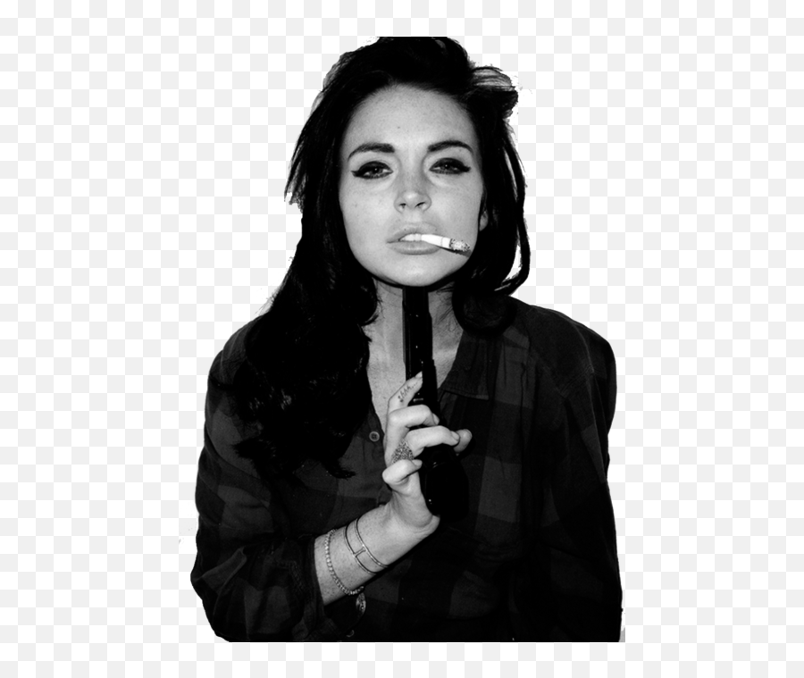 Lindsay Lohan Gun Png Image With No - Lindsay Lohan Smoking Dope Emoji,Gun Smoke Png