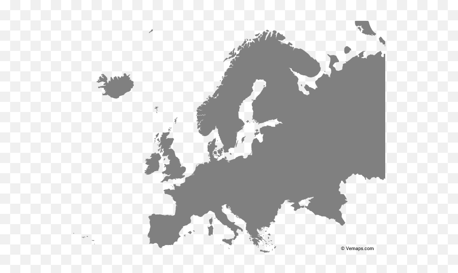 Grey Map Of Europe With Countries - Europe Map Vector Png Emoji,Europe Map Png