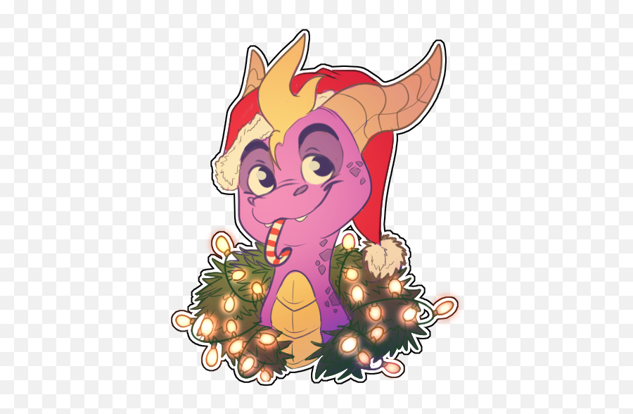 Spyro Happy Holidays By Tamplior - Fur Affinity Dot Net Spyro The Dragon Christmas Emoji,Spyro Transparent