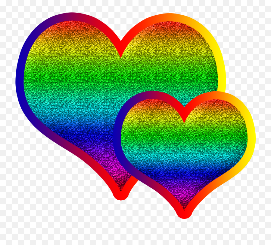 Two Colorful 3d Heart Psd File - Tr Bahadurpur Girly Emoji,3d Heart Png