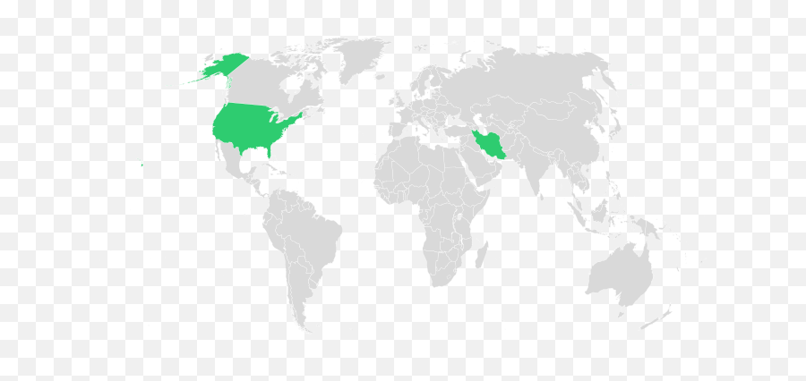 Example Creating A Map Of The World With Some Countries - World Map Us And Iran Emoji,World Map Png
