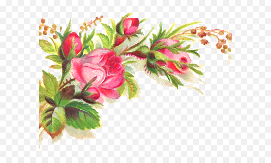 Download Pink Flower Clipart Transparent Background - Floral Clip Art Emoji,Floral Clipart