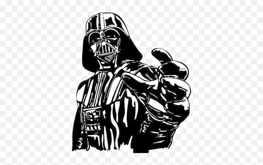 Library Of The Dark Side Png Free Png - Stencil Darth Vader Black And White Emoji,Darth Vader Clipart