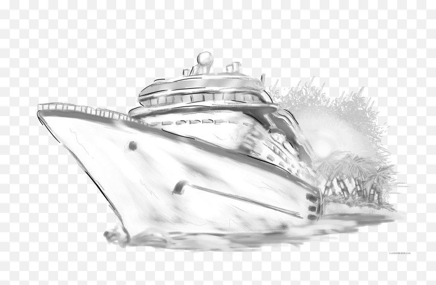 Row Boat Clipart Boat Clip Art - Cruise Ship Clipart Png Cruise Ship Drawing Sketches Emoji,Boat Clipart Black And White