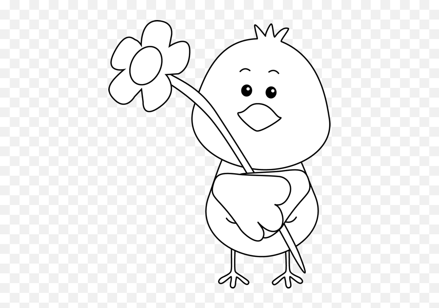 Free Flower Images Black And White - Cute Bird Clipart Black And White Free Emoji,Flower Clipart Black And White