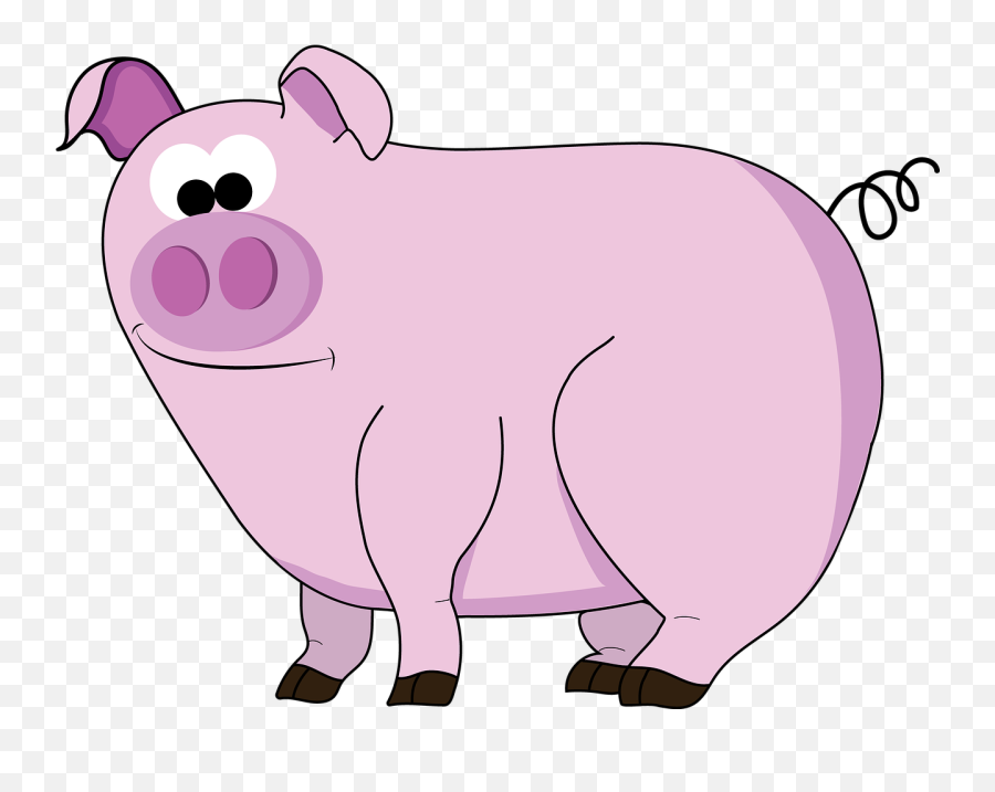 Pig Pink Animal - Gambar Kolase Hewan Babi Emoji,Agriculture Clipart