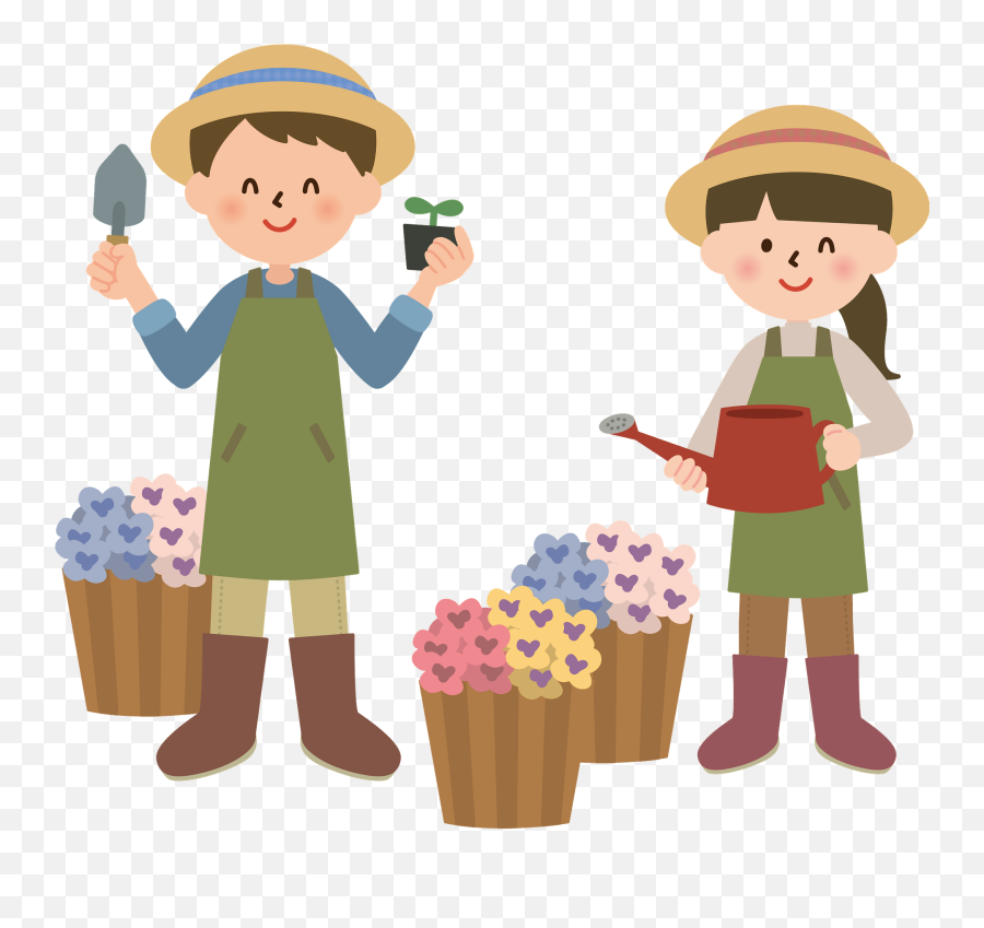 Couple Is Gardening Clipart - Couple Gardener Clipart Png Emoji,Garden Clipart