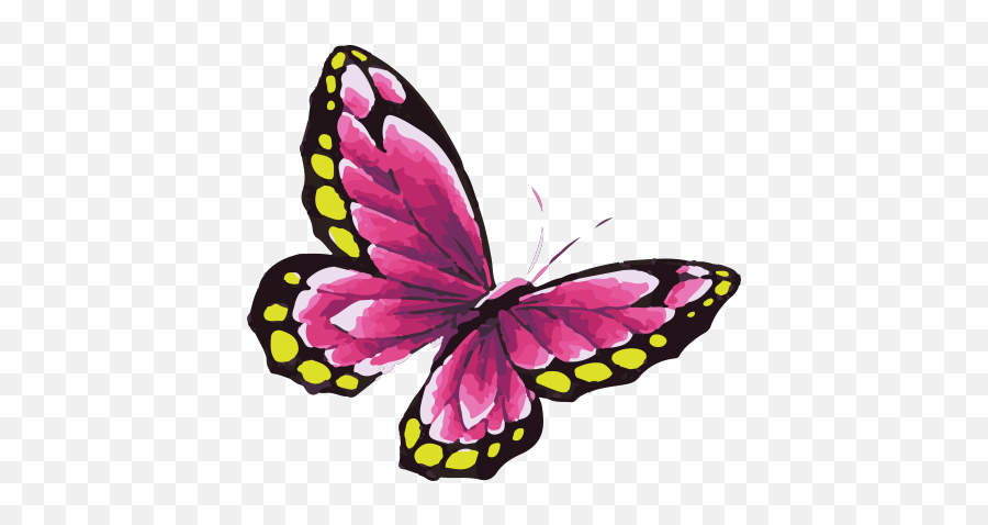 Pink Butterfly Tattoo In Watercolor Art Emoji,Yellow Butterfly Png