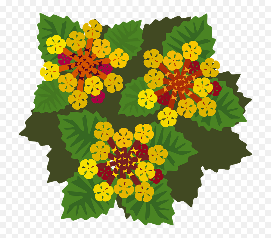Yellow Flowers With Red Centers Clipart Emoji,Centers Clipart