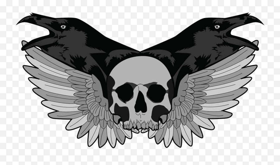 Juan Duran - Graphic Design Ravens Skulls Wings Emoji,Skull Logo Design