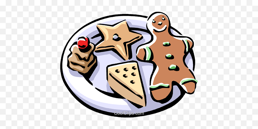 Christmas Cookies With Gingerbread Man Royalty Free Vector - Junk Food Emoji,Gingerbread Man Clipart