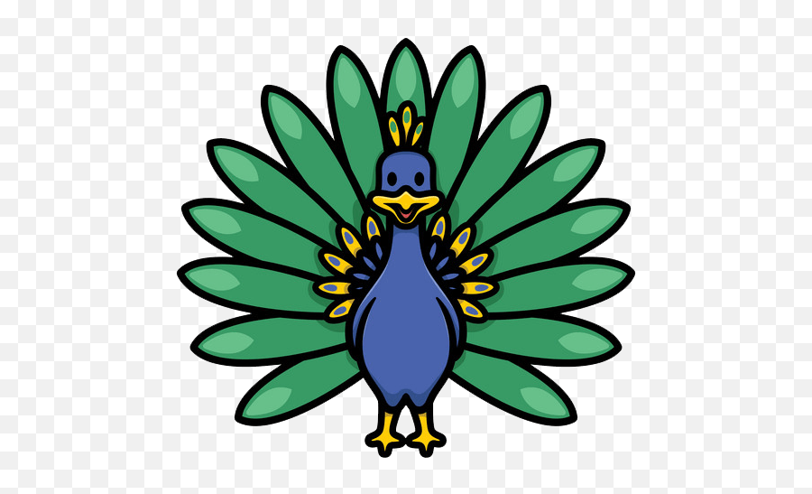 Icon Peacock Clipart Transparent - Peacock Cartoon Logo Emoji,Peacock Clipart