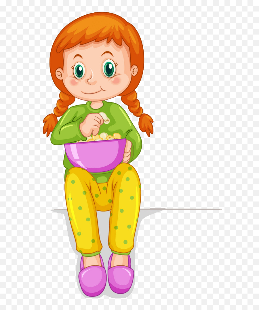 Little Girl Eating Popcorn Png Transparent - Clipart World Three Girls Eating Cartoon Emoji,Popcorn Clipart