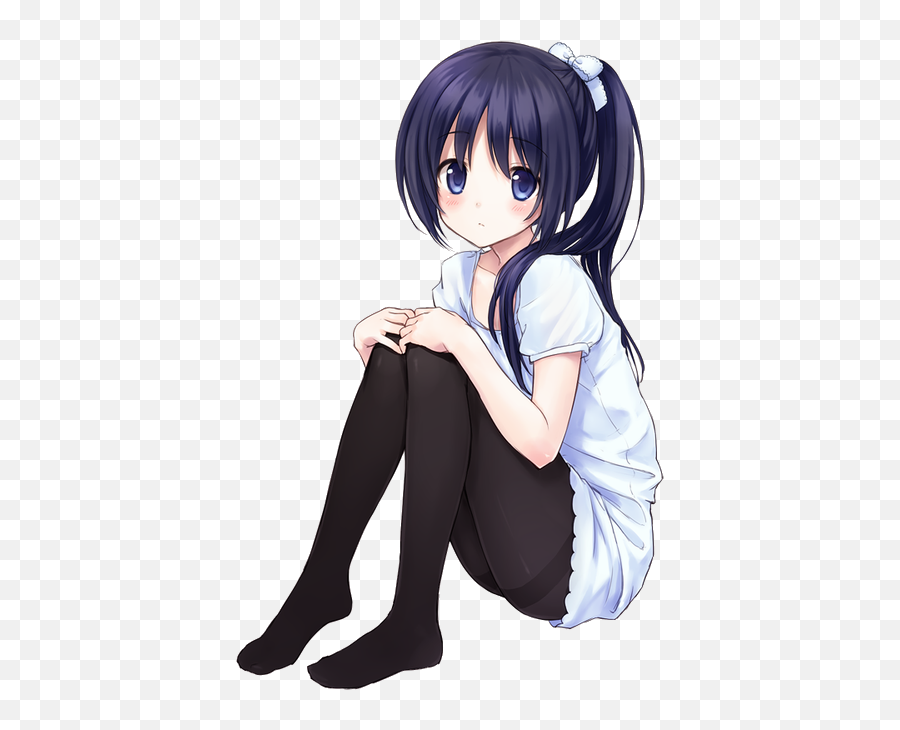Anime Girl Sitting Clipart Transparent - Transparent Cute Anime Girl Png Emoji,Anime Clipart