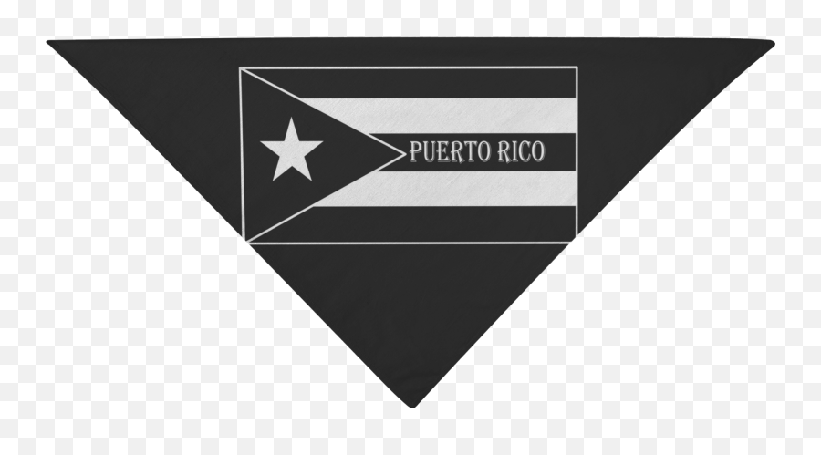Pet Bandana Black Puerto Rico Flag - Language Emoji,Puerto Rican Flag Png