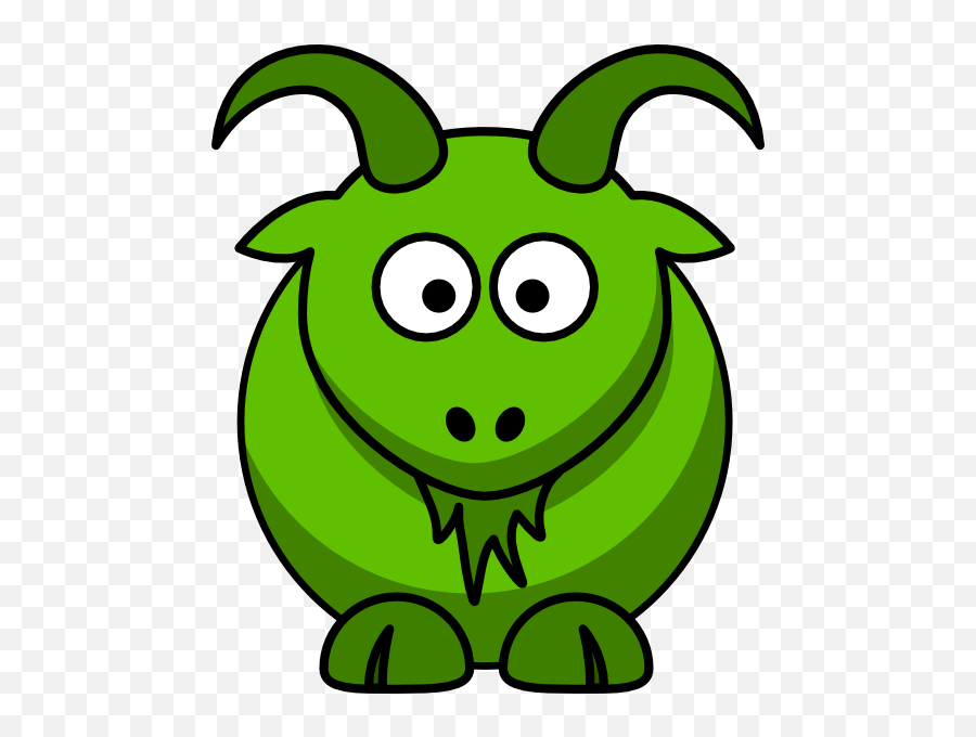 Green Goat Clip Art At Clker - Cartoon Goat Emoji,Goat Head Clipart