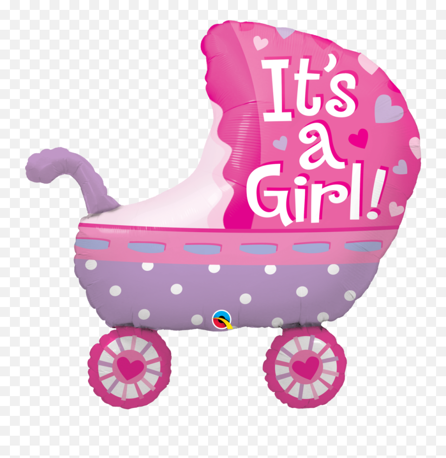 Its A Girl Baby Stroller Balloon - Baby It A Girl Stroller Balloon Emoji,Its A Girl Png