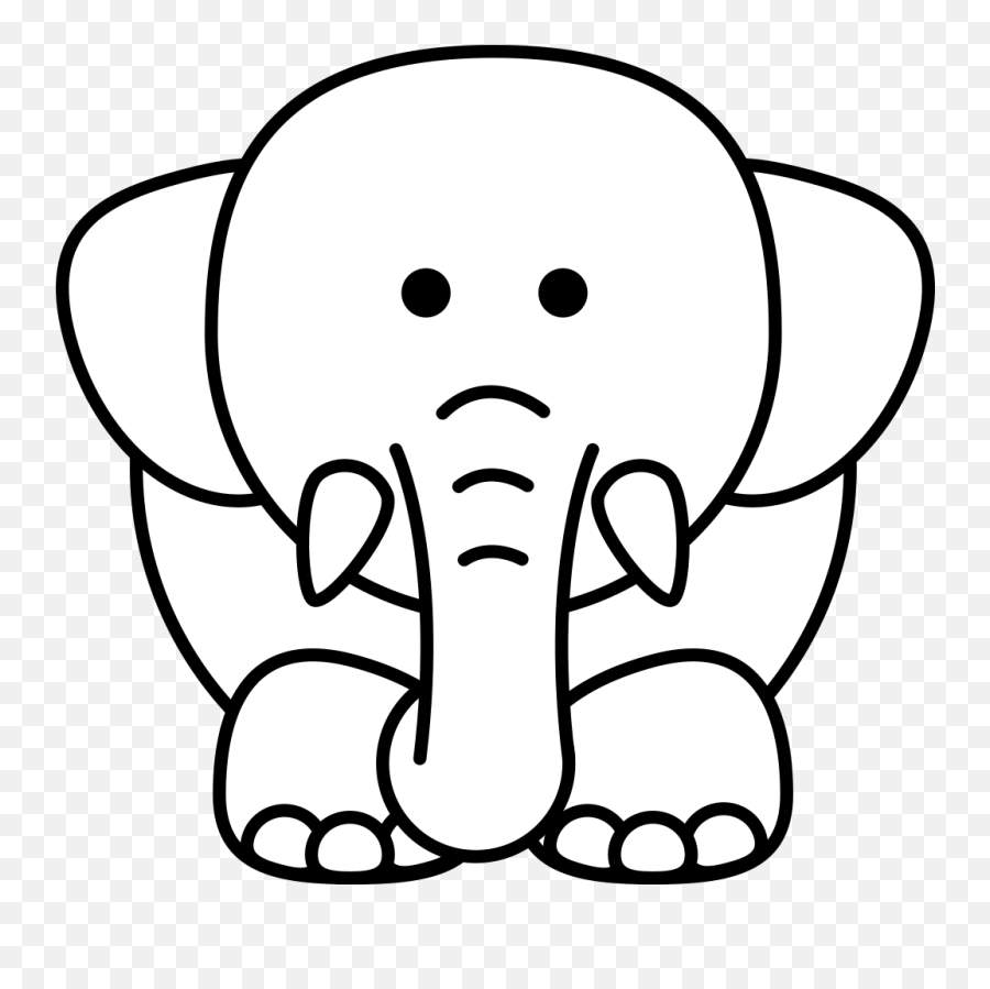 Cartoon Elephant Bw Svg Clip Arts Download - Download Clip Emoji,Elephant Head Clipart